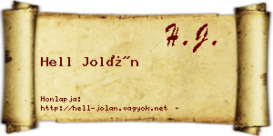 Hell Jolán névjegykártya