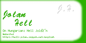 jolan hell business card